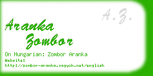 aranka zombor business card